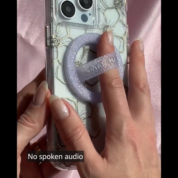 Case-Mate Magnetic Phone Grip in white/ sparkly silver - Picture 4 of 4